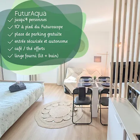 Apartment Futuraqua 1-4p - 10min Du Futuroscope & Parking Chasseneuil-du-Poitou